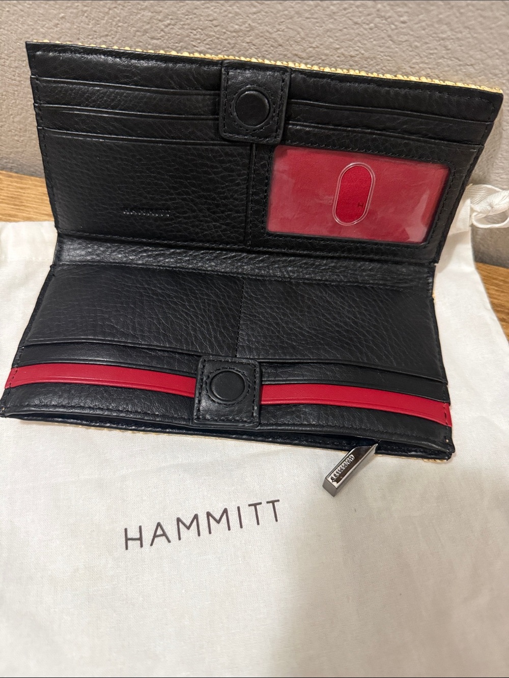 Hammitt 110 North Chaparral Raffia/Gunmetal Wallet; Preloved; Dust-bag - Picture 8 of 13